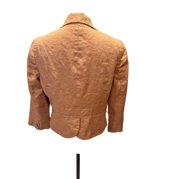 Nicole by Nicole Miller Women's Blazer L Brown Linen Mid-Length Casual - Picture 6 of 10